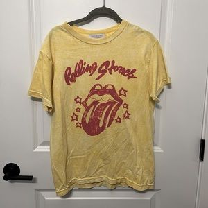 Yellow Rolling Stones graphic tee